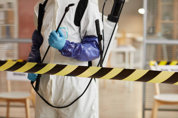 Professional Biohazard Cleanup technician working in Martindale, TX